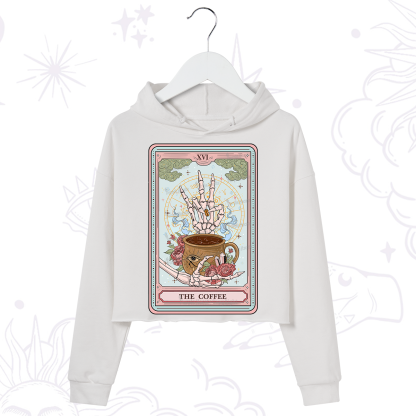 Purplehecate The Coffee Tarot Crop Hoodie