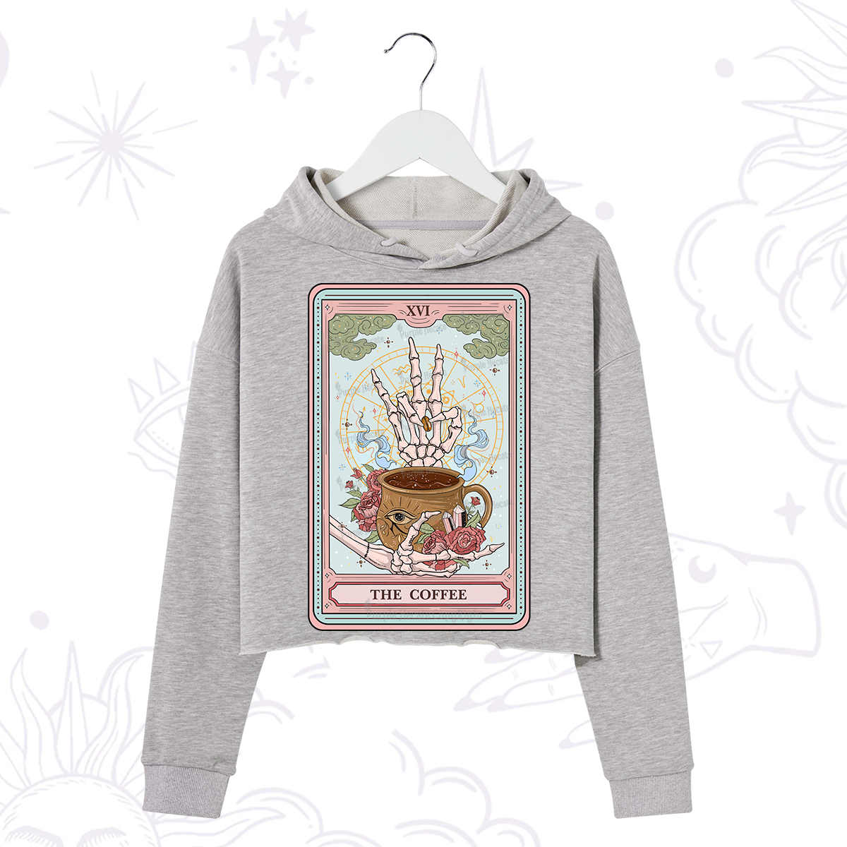 Purplehecate The Coffee Tarot Crop Hoodie