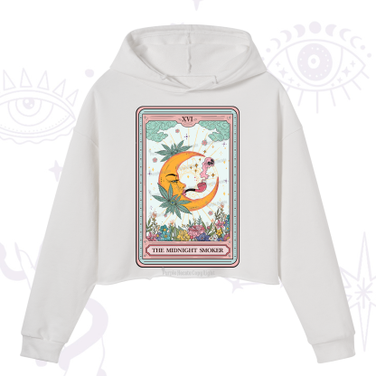Purplehecate The Midnight Smoker Tarot Crop Hoodie