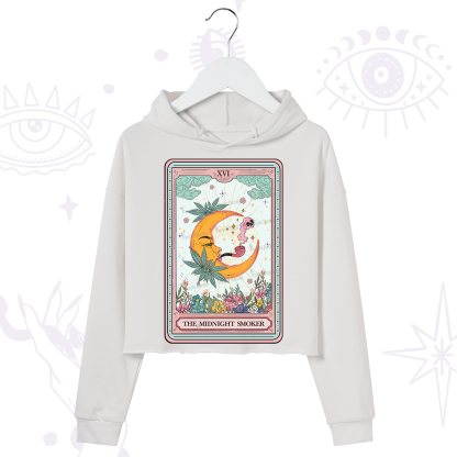 Purplehecate The Midnight Smoker Tarot Crop Hoodie