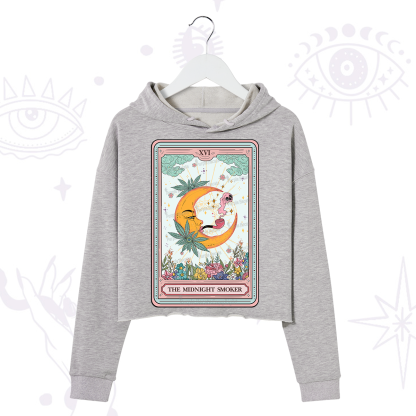Purplehecate The Midnight Smoker Tarot Crop Hoodie