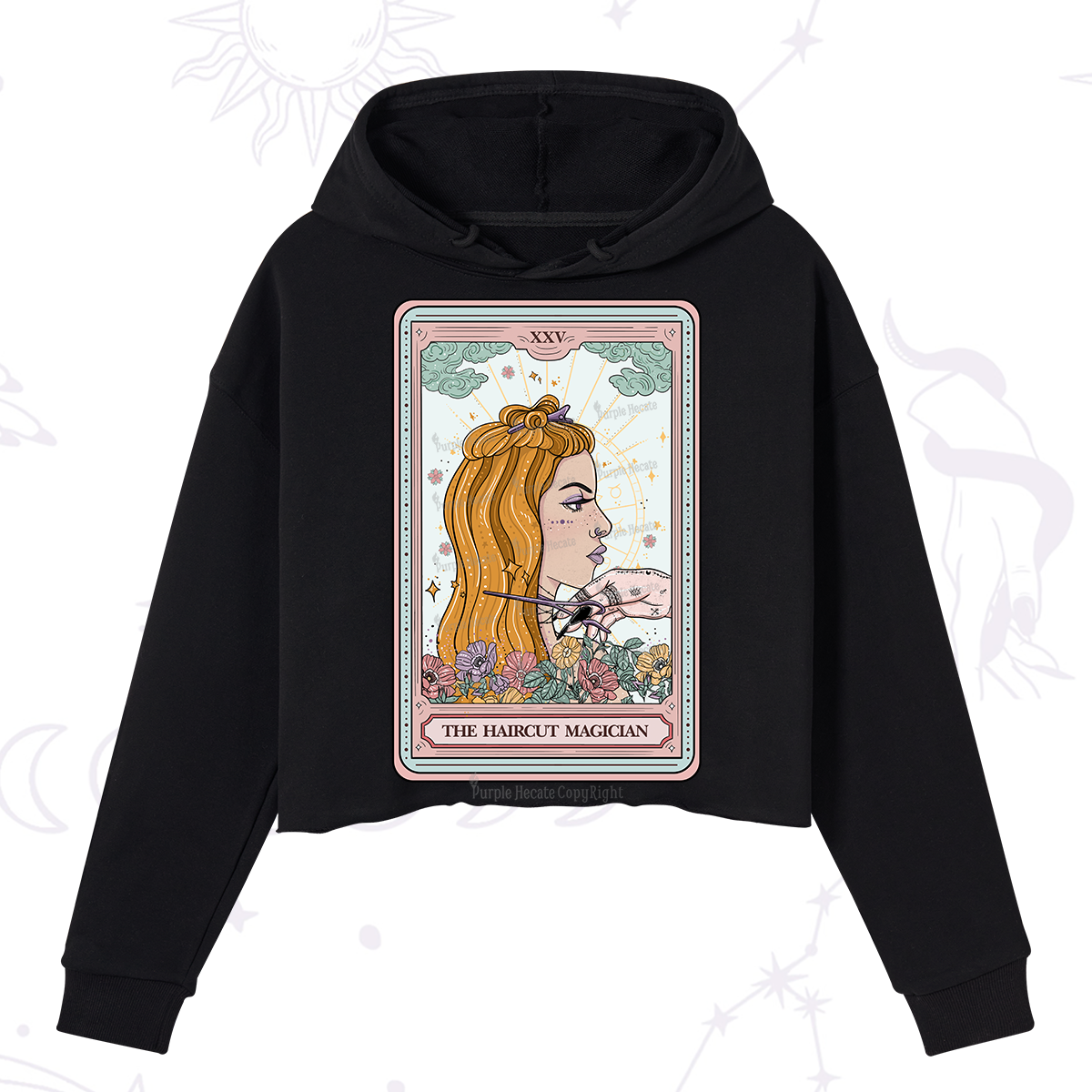 Purplehecate The Haircut Magician Tarot Crop Hoodie