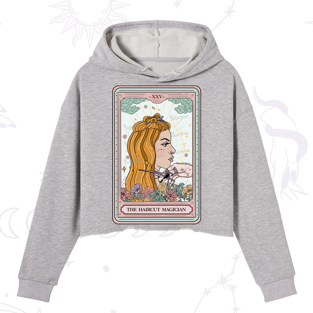 Purplehecate The Haircut Magician Tarot Crop Hoodie