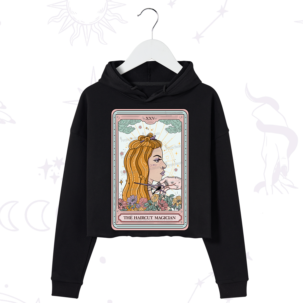 Purplehecate The Haircut Magician Tarot Crop Hoodie