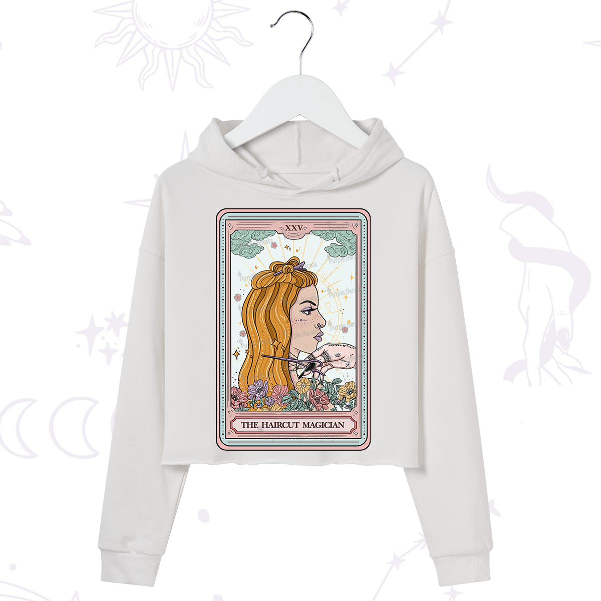 Purplehecate The Haircut Magician Tarot Crop Hoodie