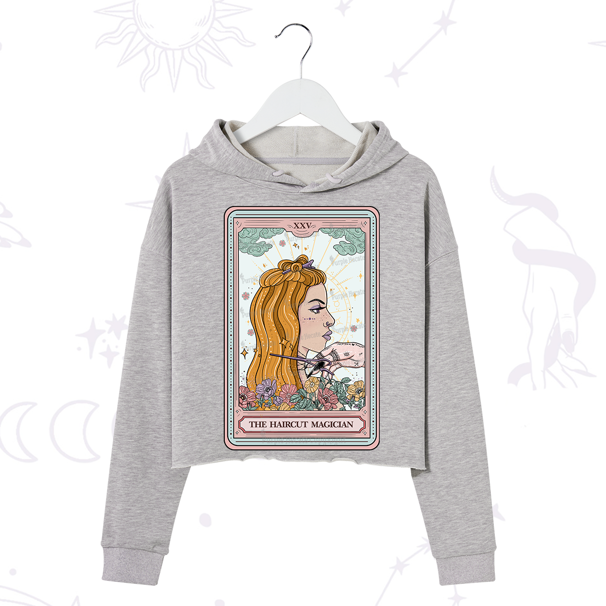 Purplehecate The Haircut Magician Tarot Crop Hoodie