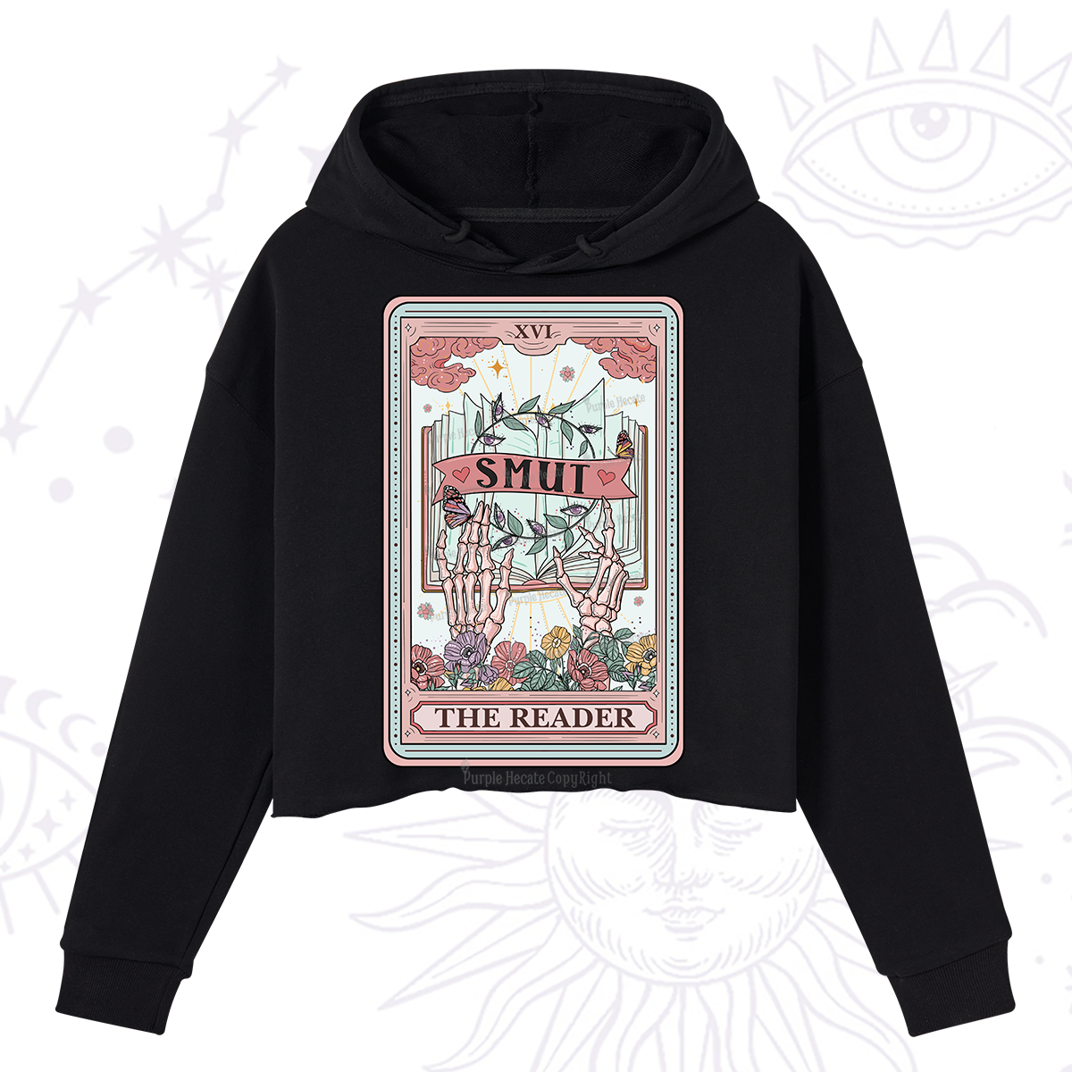 Purplehecate The Smut Reader Tarot Crop Hoodie