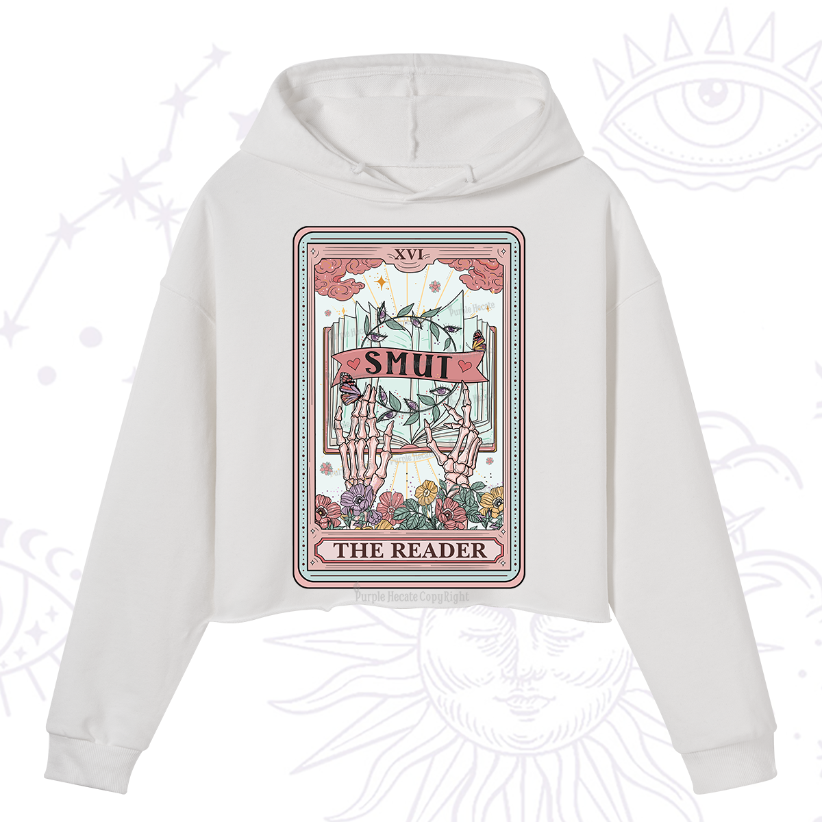 Purplehecate The Smut Reader Tarot Crop Hoodie