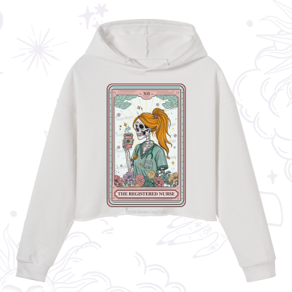 Purplehecate The Registered Nurse Skeleton Tarot Crop Hoodie