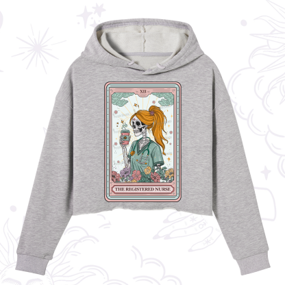 Purplehecate The Registered Nurse Skeleton Tarot Crop Hoodie