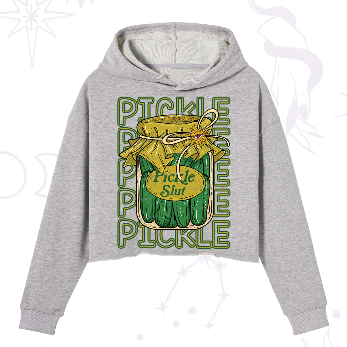Purplehecate Pickle Slut Crop Hoodie