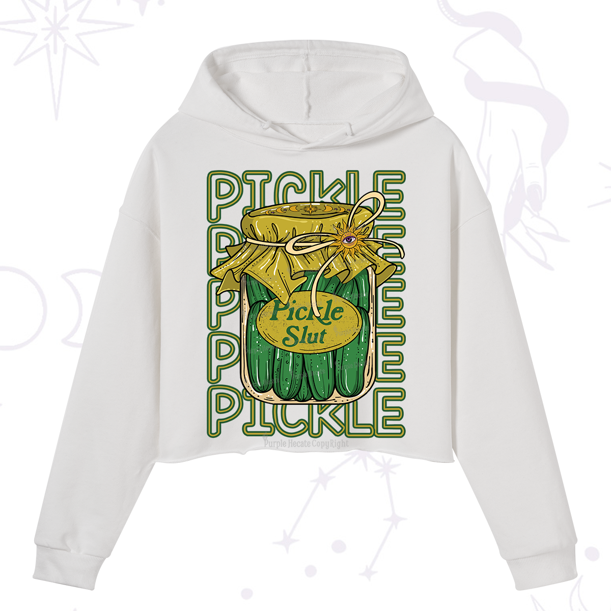 Purplehecate Pickle Slut Crop Hoodie