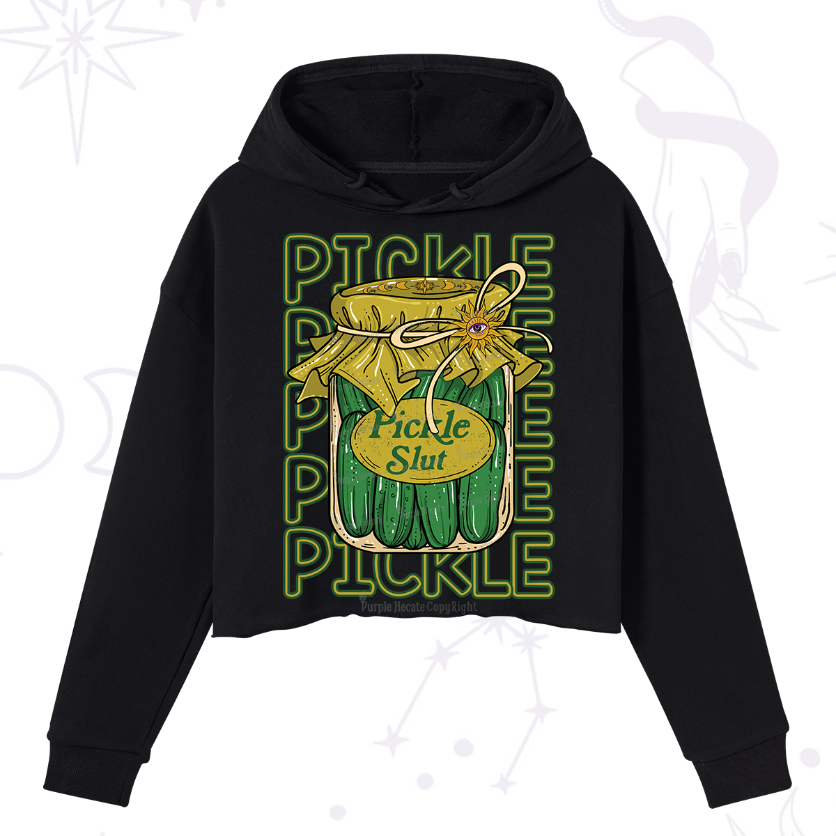 Purplehecate Pickle Slut Crop Hoodie