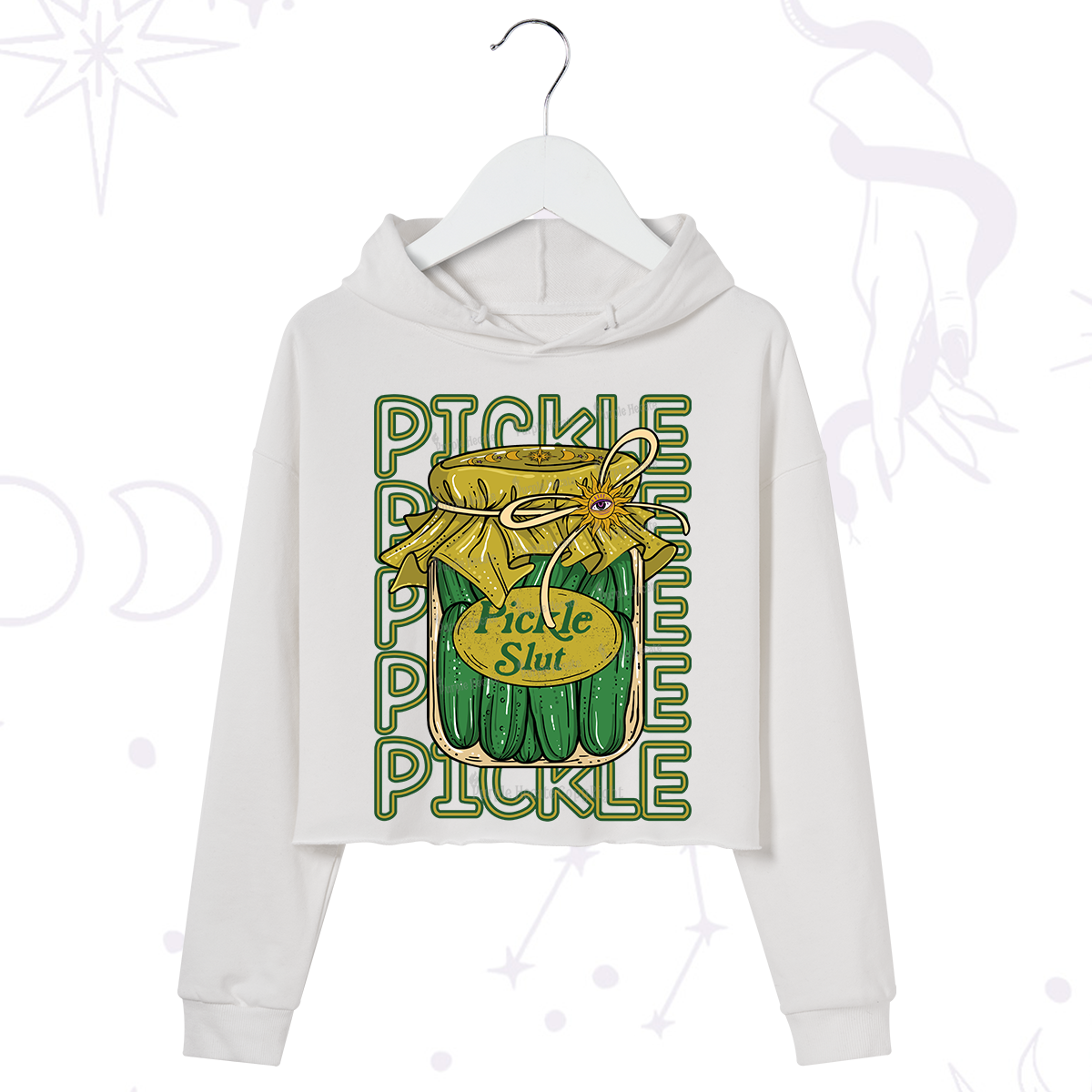 Purplehecate Pickle Slut Crop Hoodie