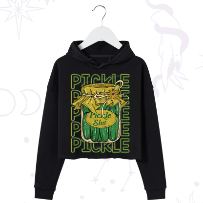 Purplehecate Pickle Slut Crop Hoodie