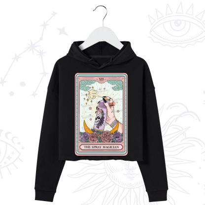 Purplehecate The Spray Magician Tarot Card Crop Hoodie