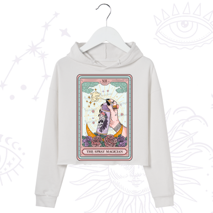 Purplehecate The Spray Magician Tarot Card Crop Hoodie