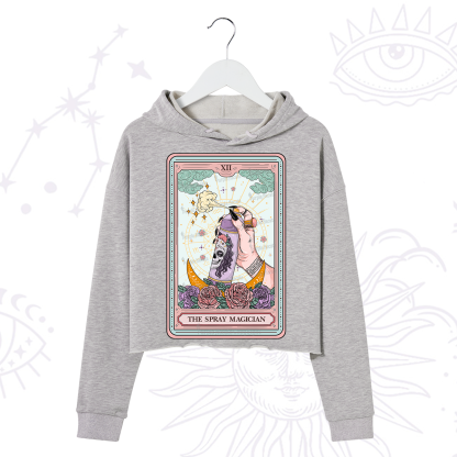 Purplehecate The Spray Magician Tarot Card Crop Hoodie