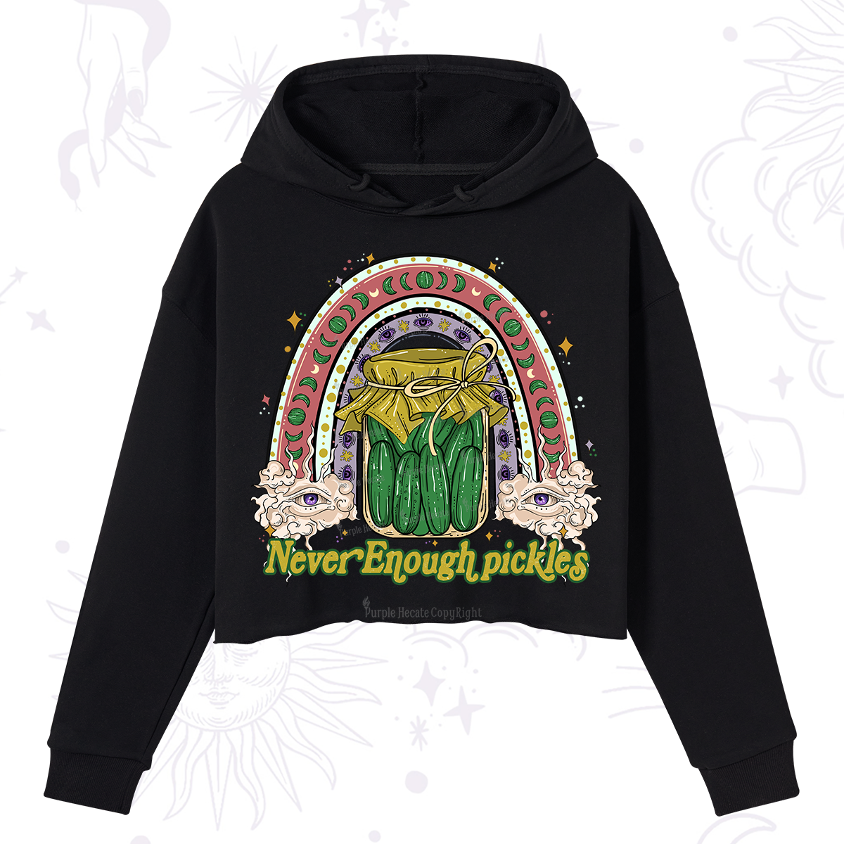 Purplehecate Never Enough Pickles Crop Hoodie