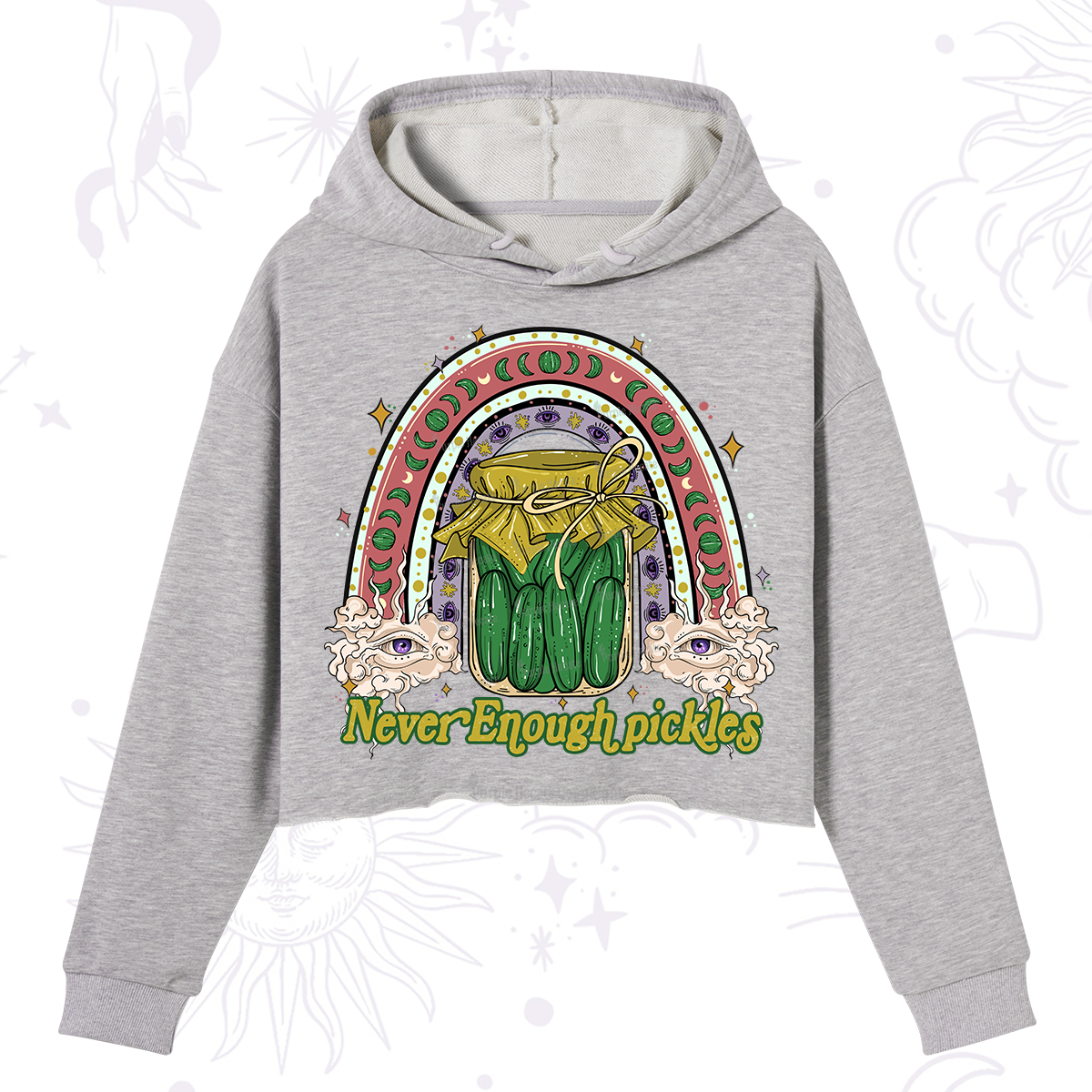 Purplehecate Never Enough Pickles Crop Hoodie