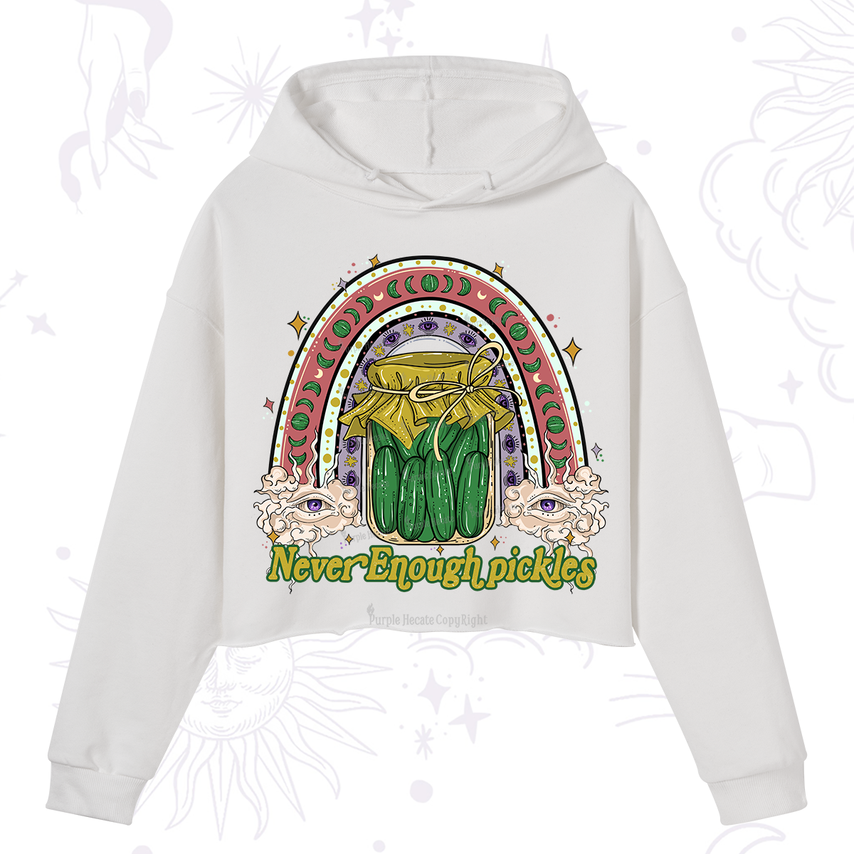 Purplehecate Never Enough Pickles Crop Hoodie