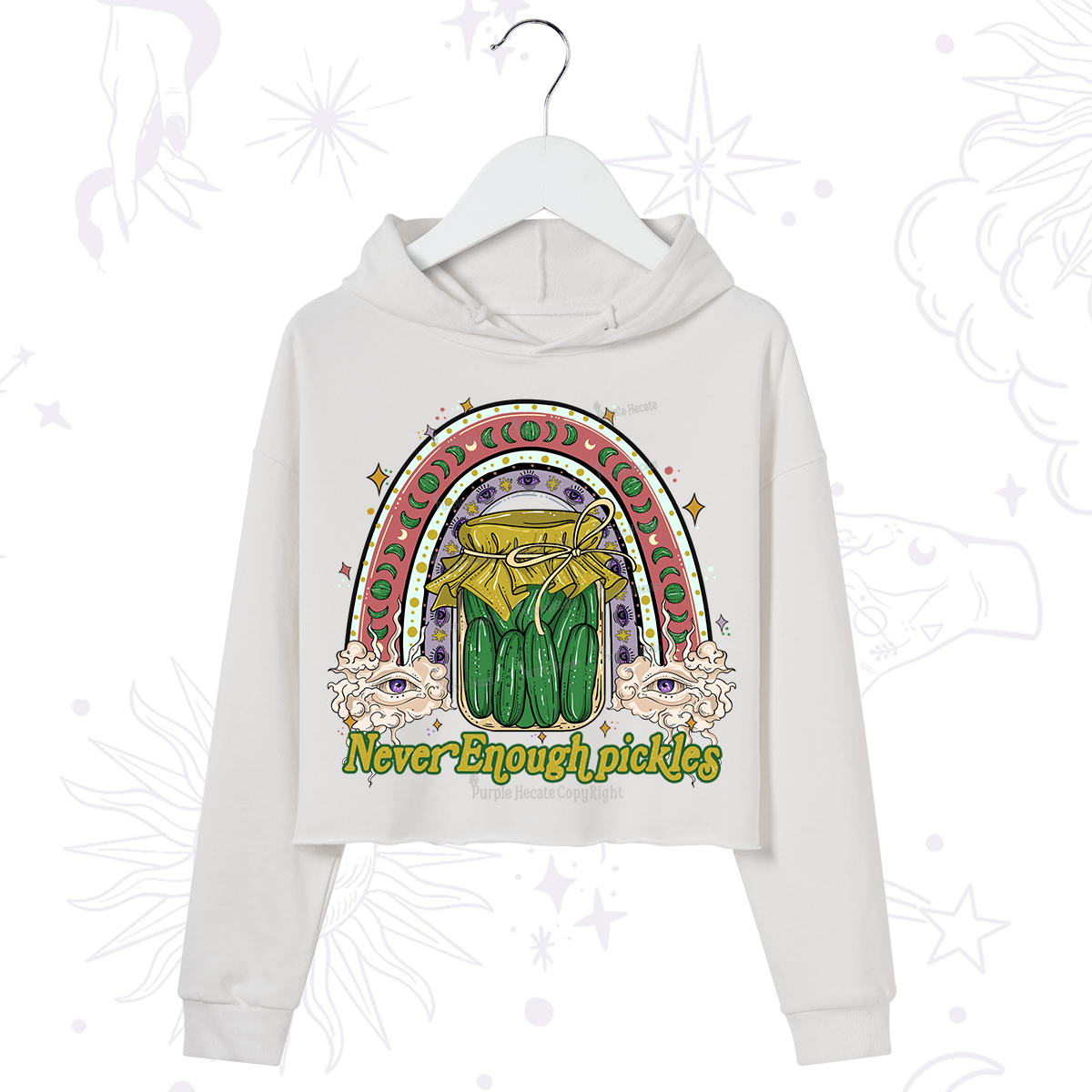 Purplehecate Never Enough Pickles Crop Hoodie