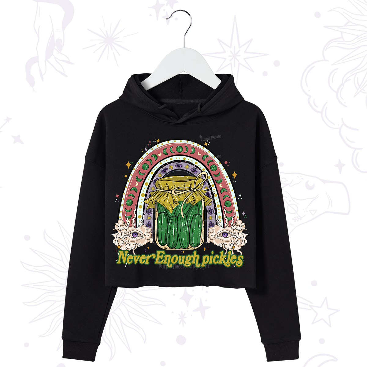 Purplehecate Never Enough Pickles Crop Hoodie