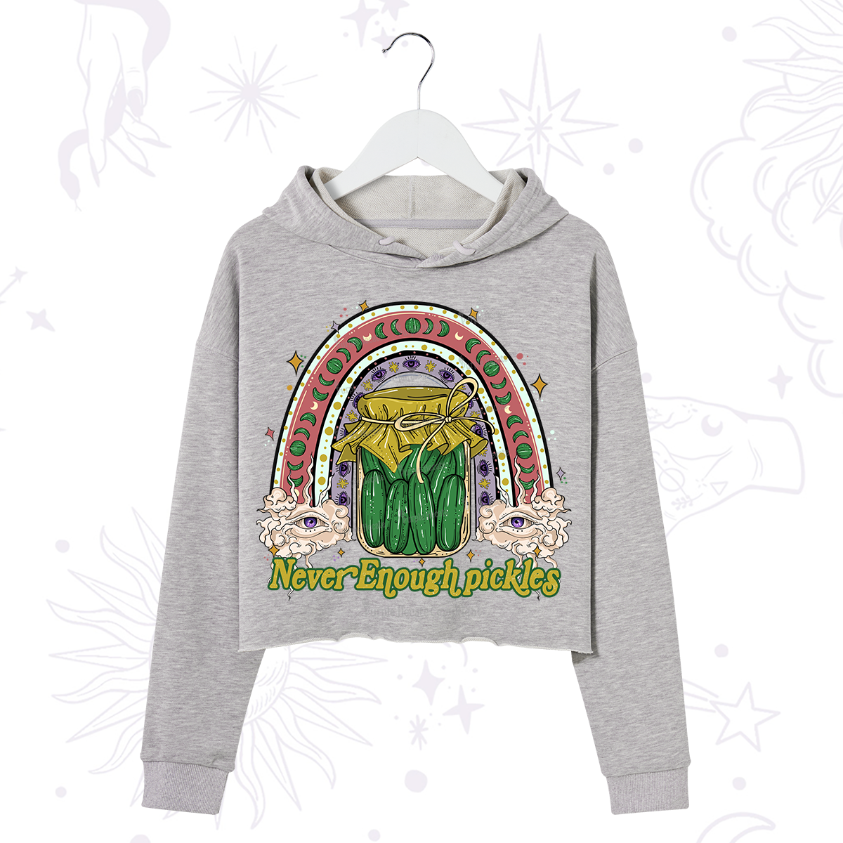 Purplehecate Never Enough Pickles Crop Hoodie