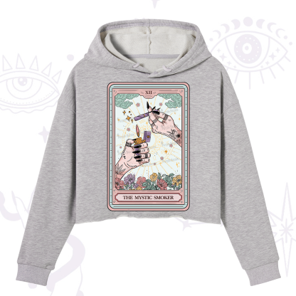 Purplehecate The Mystic Smoker Tarot Card Crop Hoodie