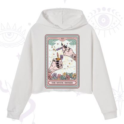 Purplehecate The Mystic Smoker Tarot Card Crop Hoodie