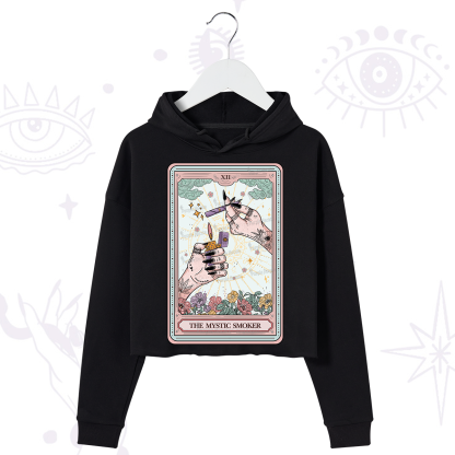 Purplehecate The Mystic Smoker Tarot Card Crop Hoodie