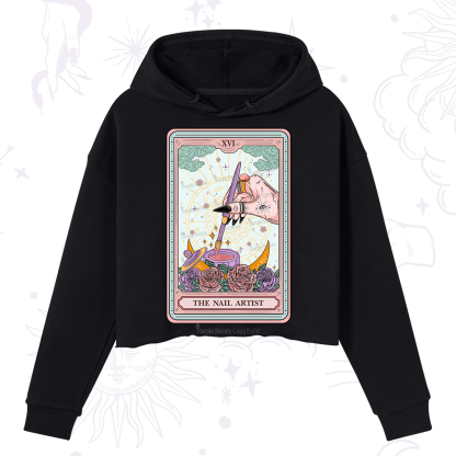 Purplehecate The Nail Artsit Tarot Card Crop Hoodie