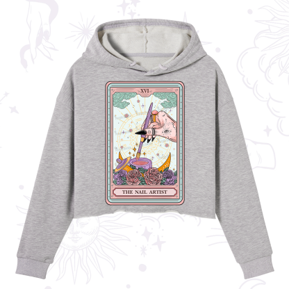 Purplehecate The Nail Artsit Tarot Card Crop Hoodie