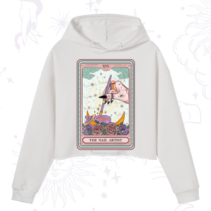 Purplehecate The Nail Artsit Tarot Card Crop Hoodie