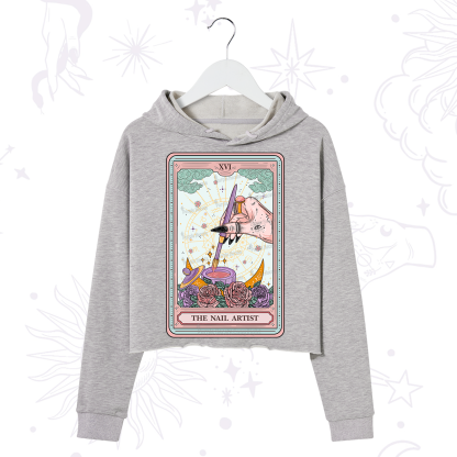 Purplehecate The Nail Artsit Tarot Card Crop Hoodie