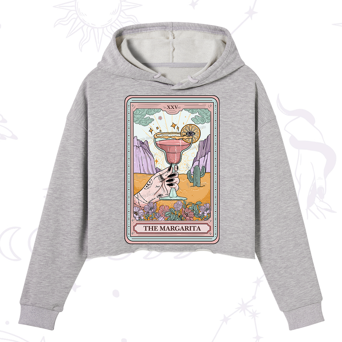 Purplehecate The Margarita Tarot Card Crop Hoodie