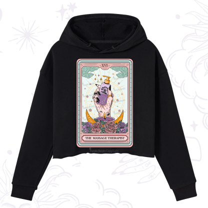 Purplehecate The Massage Therapist Tarot Card Crop Hoodie