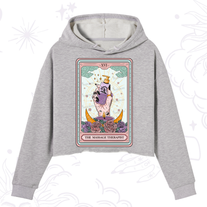 Purplehecate The Massage Therapist Tarot Card Crop Hoodie