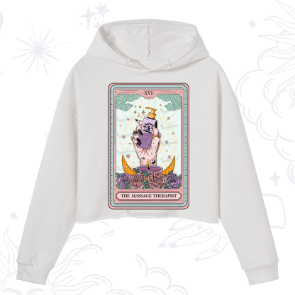 Purplehecate The Massage Therapist Tarot Card Crop Hoodie