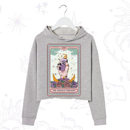 Purplehecate The Massage Therapist Tarot Card Crop Hoodie