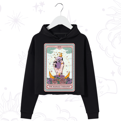 Purplehecate The Massage Therapist Tarot Card Crop Hoodie