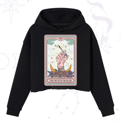 Purplehecate The Botox Dealer Tarot Card Crop Hoodie