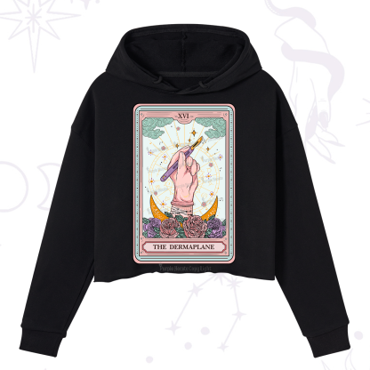 Purplehecate The Dermaplane Tarot Card Crop Hoodie