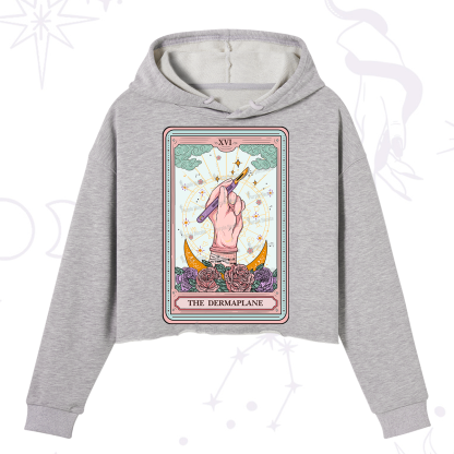 Purplehecate The Dermaplane Tarot Card Crop Hoodie