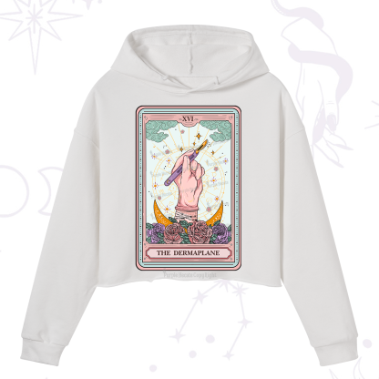 Purplehecate The Dermaplane Tarot Card Crop Hoodie
