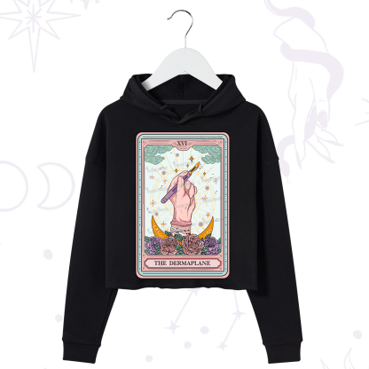 Purplehecate The Dermaplane Tarot Card Crop Hoodie
