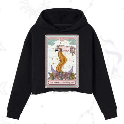 Purplehecate The Hair Extension Queen Tarot Card Crop Hoodie