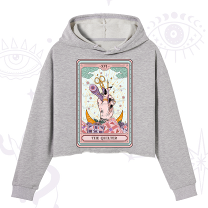Purplehecate The Quilter Tarot Card Crop Hoodie