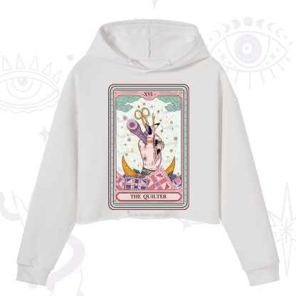 Purplehecate The Quilter Tarot Card Crop Hoodie