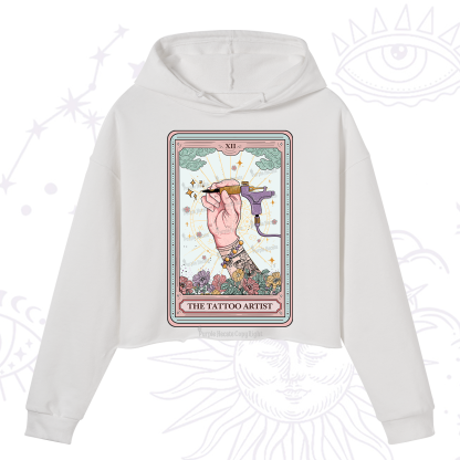 Purplehecate The Tattoo Artist Tarot Card Crop Hoodie